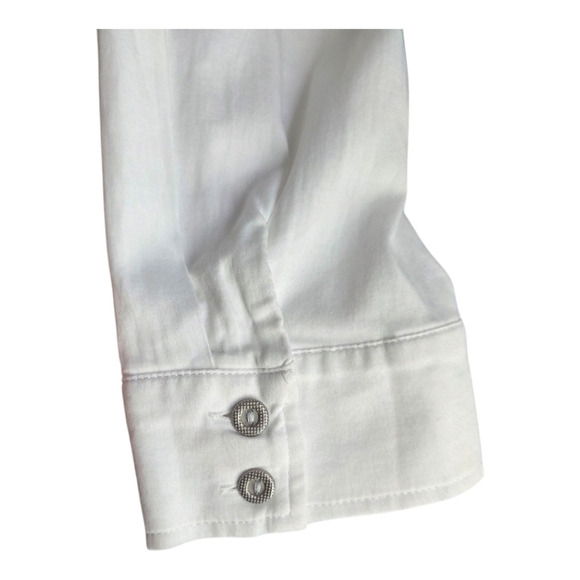 Dolcezza Colorful Geometric Button Down Shirt With Rhinestone Stars Size Med - Picture 2 of 6